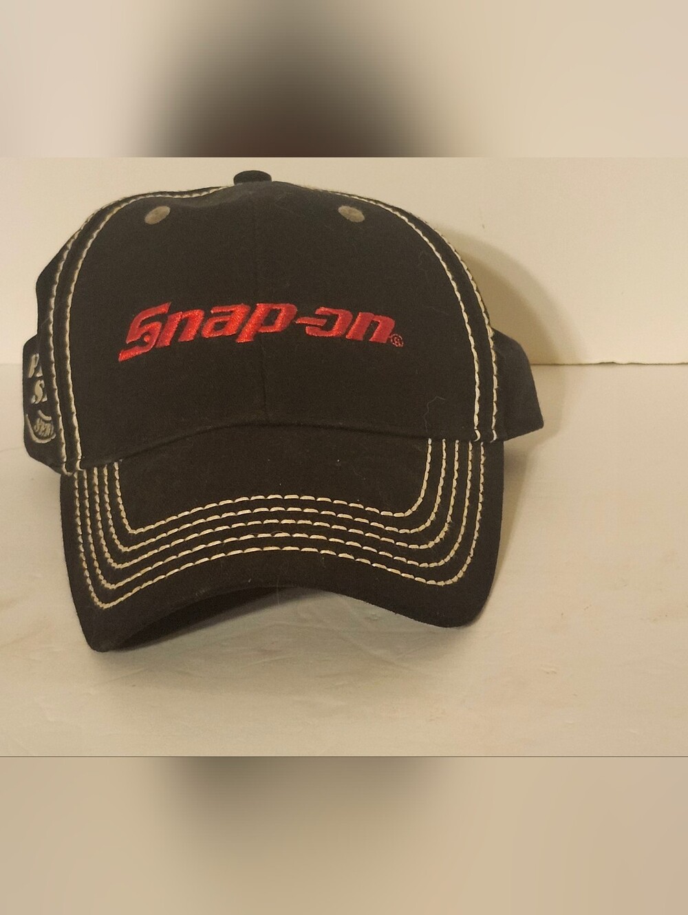Snap-on Black Embroidered Logo Baseball Cap